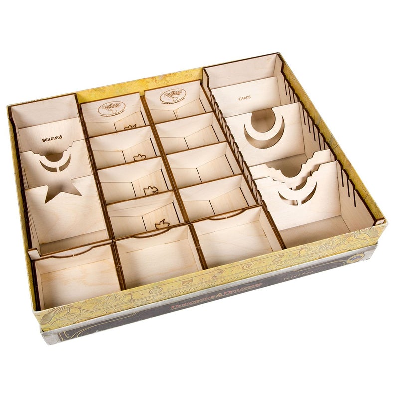 The Broken Token Game Organizer - Lords of Waterdeep Compatible Organizer, Wooden Storage Box for Tabletop Games - Image 1